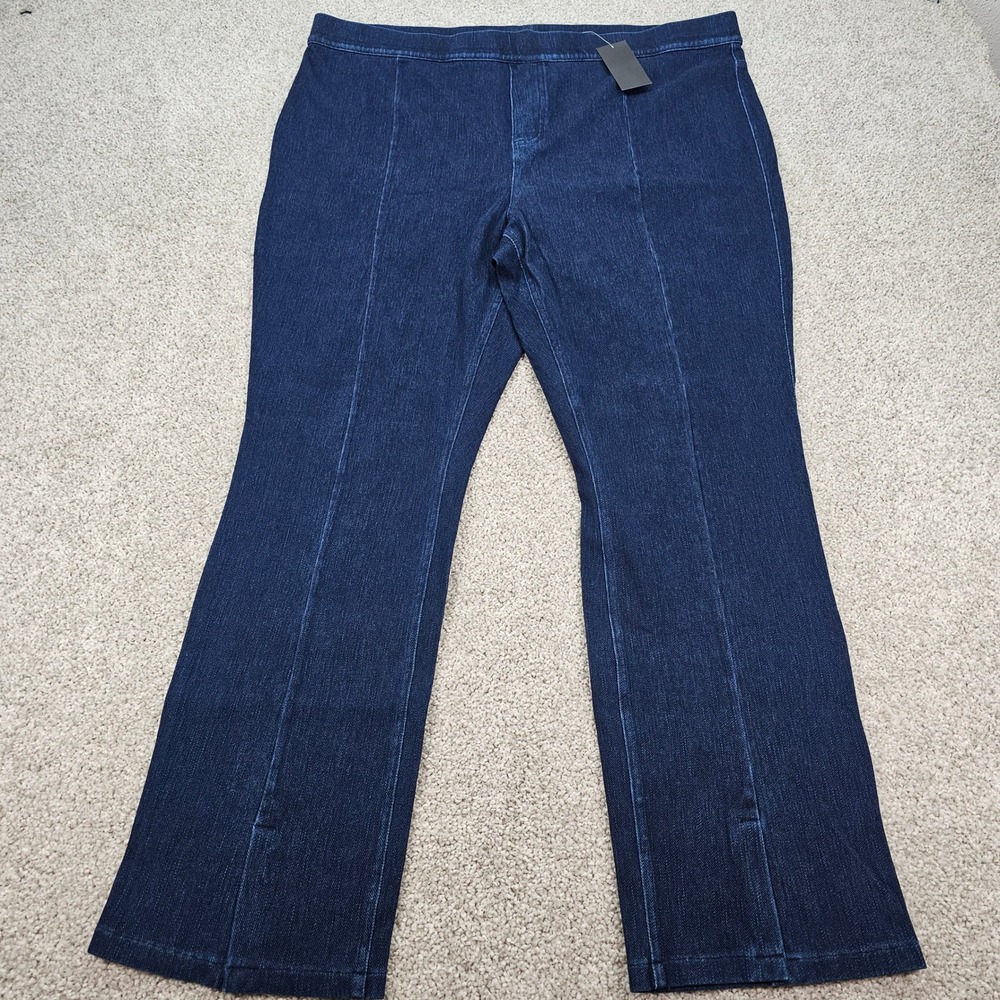 New Isaac Mizrahi‎ Live Womens Dark Wash Flare Leg Jeans US 22W